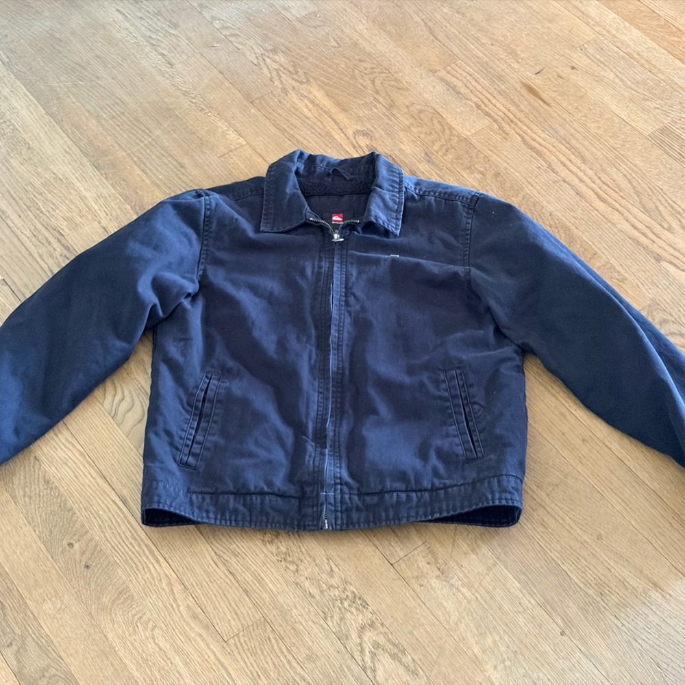 Quiksilver Navy Blue Boys 14 Zip-Up Jacket Sherpa lined